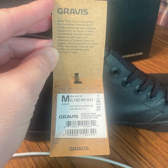 Gravies men’s black Slymz Mid Wax size 7 water resistant skate shoe new in box. - Picture 7 of 12